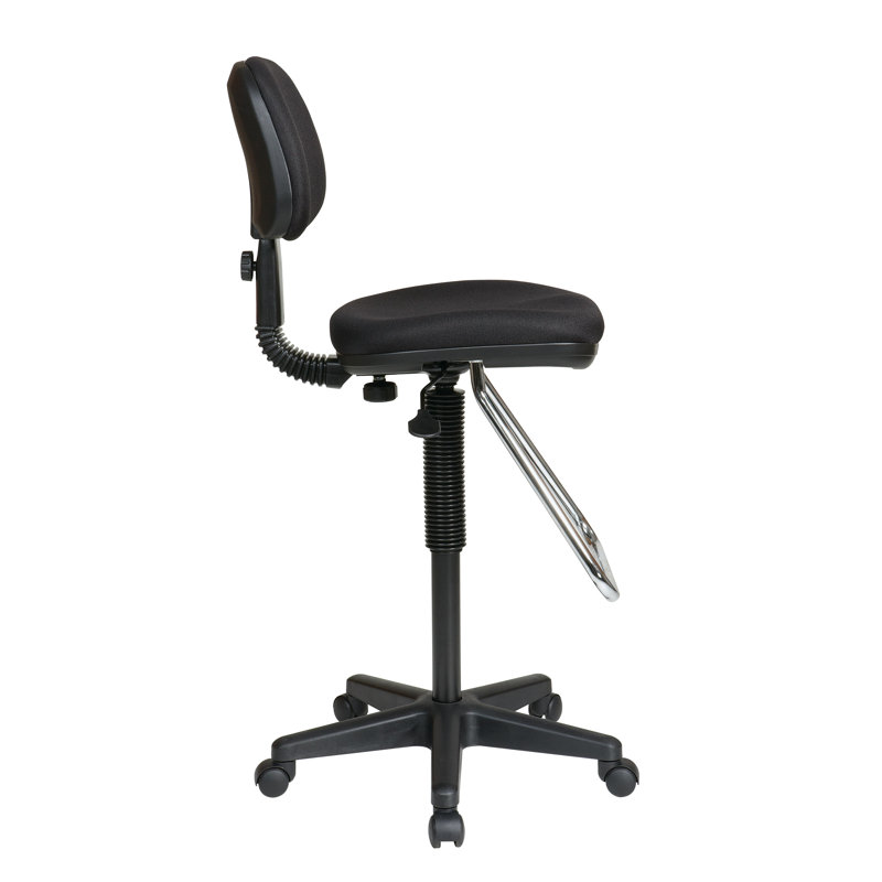 Office Star Products Drafting Chair with Headrest, Icon - Black