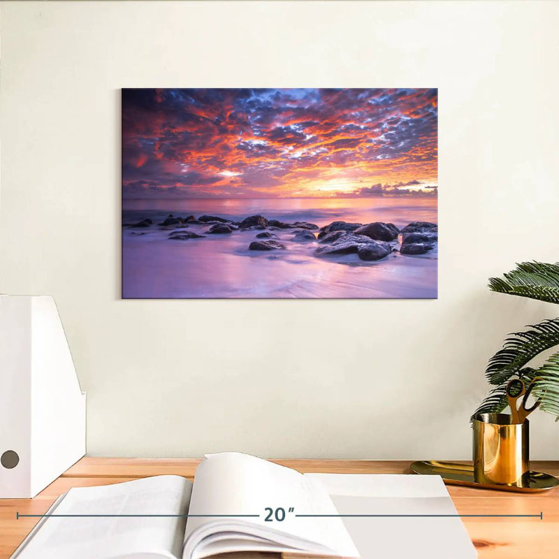 Barbade, coucher de soleil, Gillard, H 8 po x l 12 po