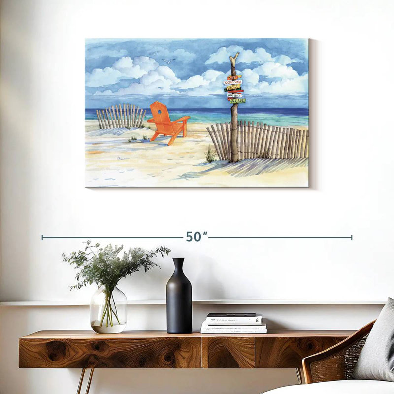 Panneaux de plage avec vue sur l'océan
