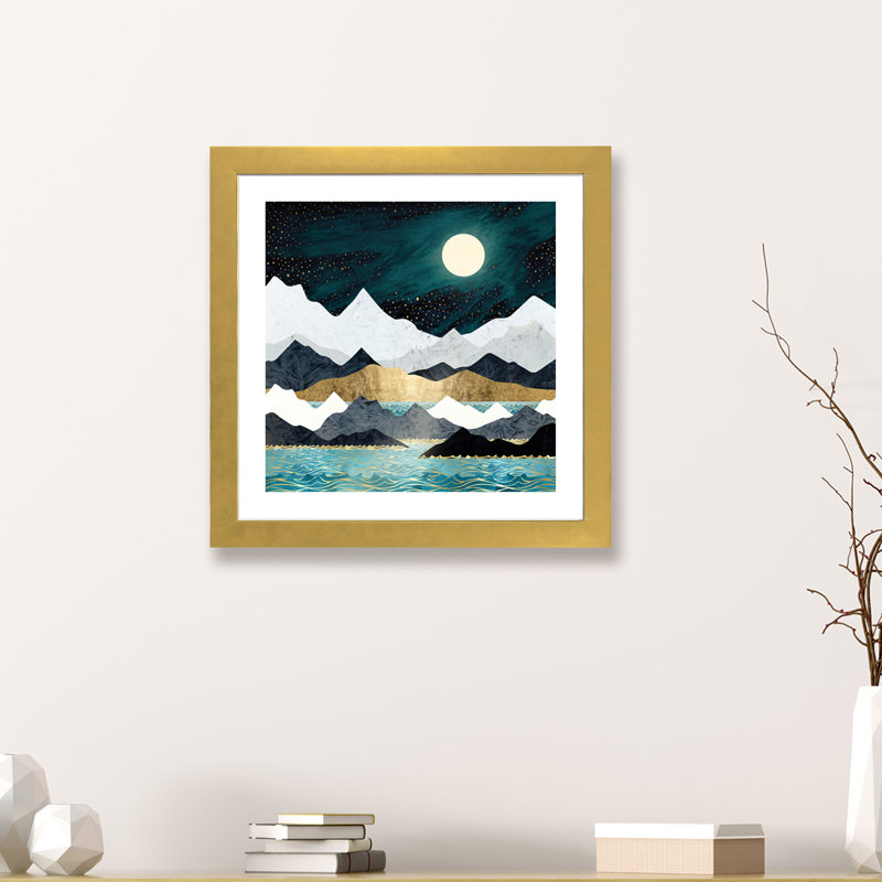 « ocean stars » par spacefrog designs-print, H 16 po x l 16 po x P 1 po, Papier encadré doré