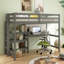 Lit mezzanine double en bois-824179944
