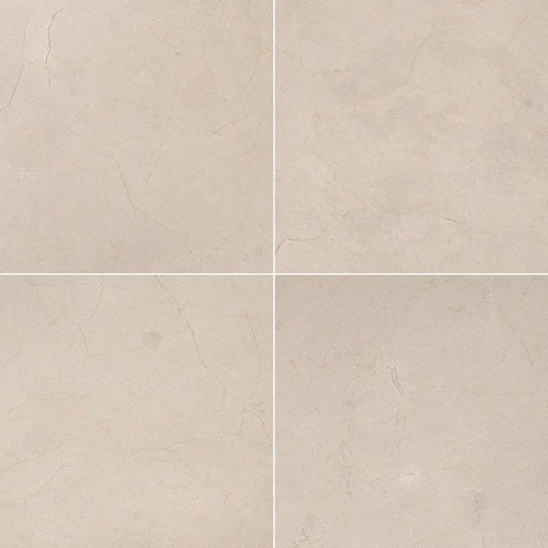 Carreau de sol en marbre 18 po x 18 po, Crema Marfil poli