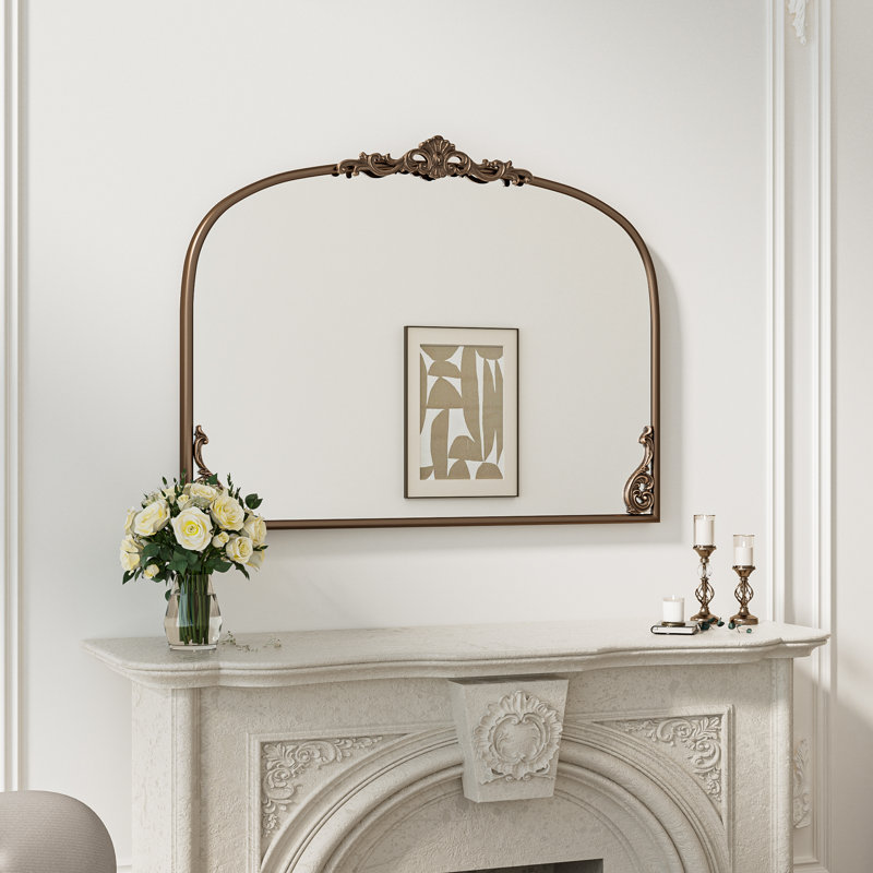 Kalie Arched Baroque Wall Mirror , Antique Gold, 30" x 40"