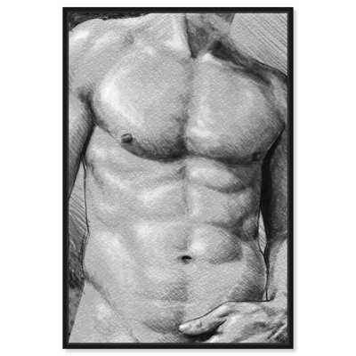 Torse mâle en gris - impression