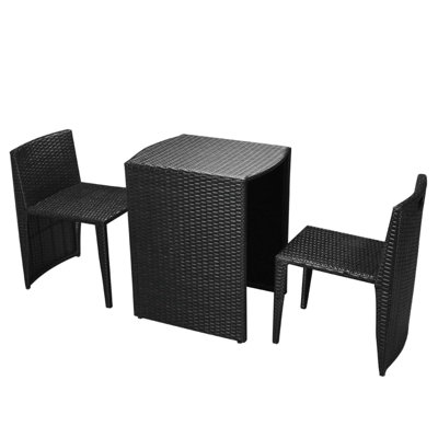 Ensemble de salle à manger d'extérieur noir et blanc crème
