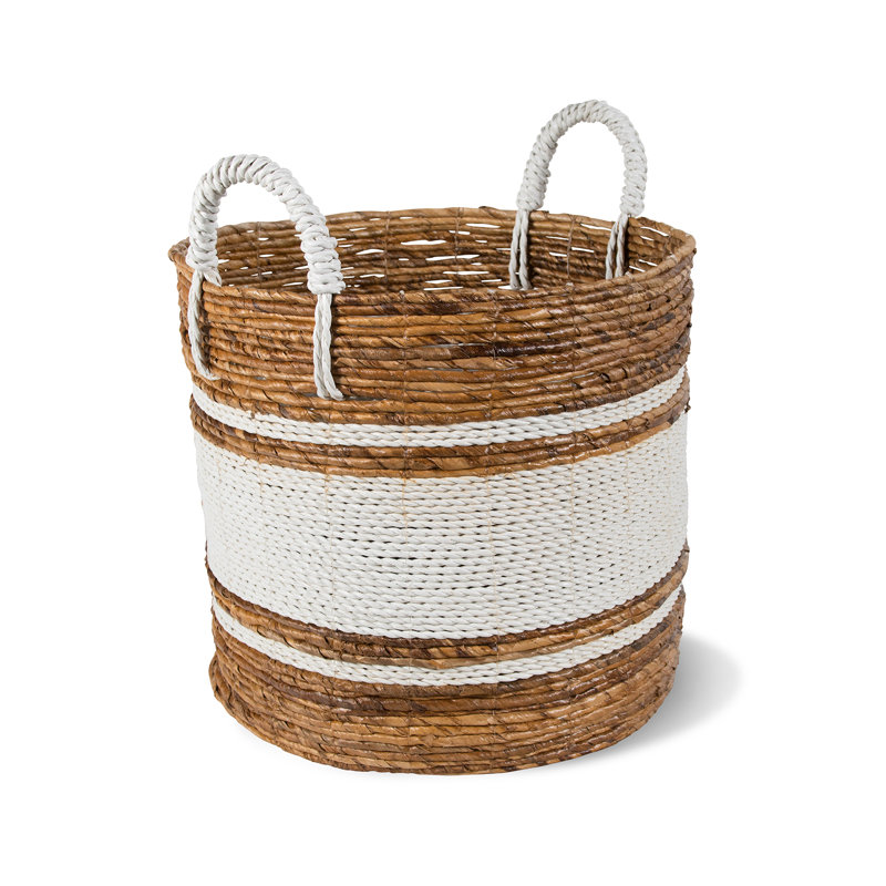 Ibolili Wicker Decorative Basket, Natural Trim