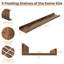 Tablettes flottantes pour décoration murale et rangement, brun, 6 pièces, 35,5 po