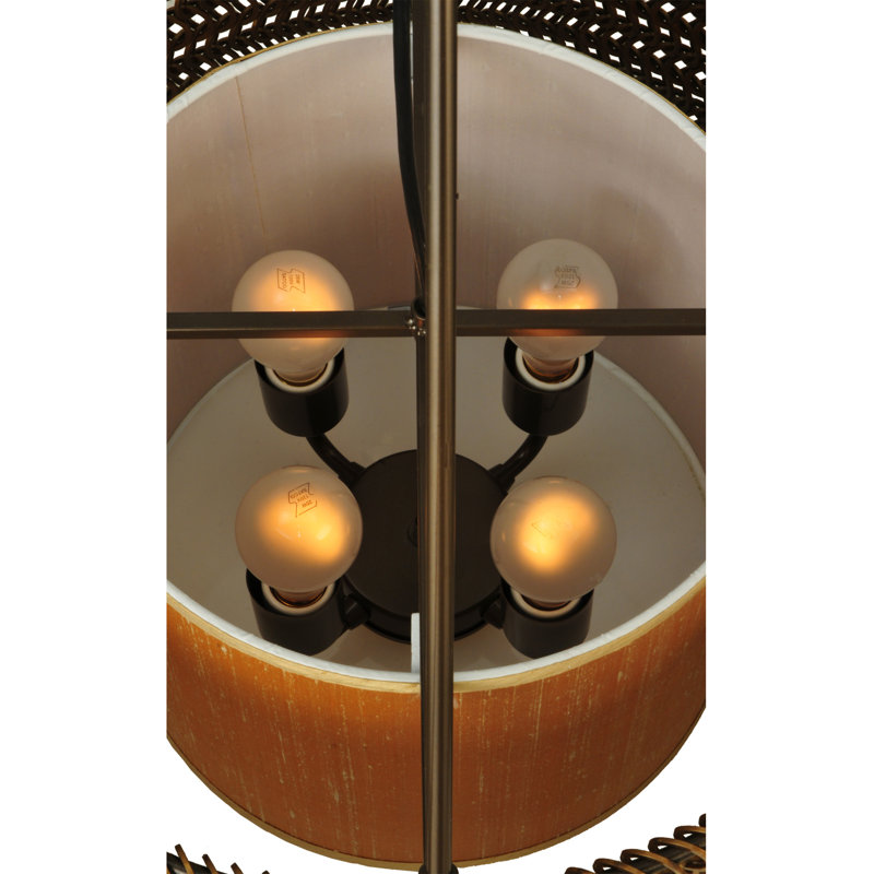 Lustre tambour 4 lumières Stamant, H 59 po x l 24 po x P 24 po