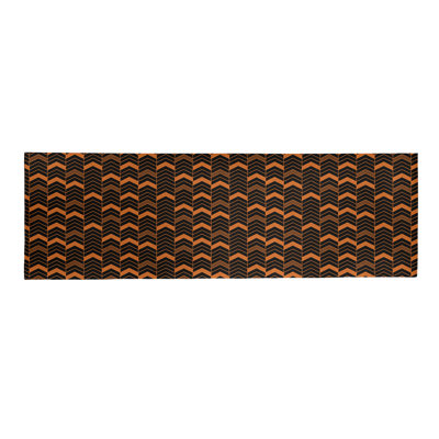 Tapis orange/noir fait main
