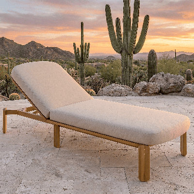 Adjustable Acacia Wood Outdoor Chaise Lounge -  Patio & Pool Reclining Chair