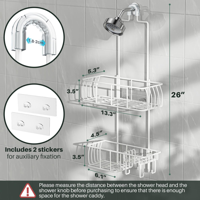 Serviteur de douche suspendu au-dessus de la tête, Blanc