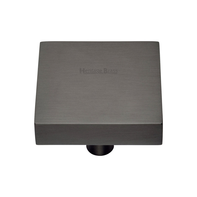 Heritage Brass Heritage Cabinet Knob Square Design, 2.8cm H x 3.8cm W x 3.8cm D, Matt Bronze