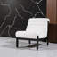 Fluffy Shearling-Style Accent Chair with Solid Wood Frame, Integrated Cushion, Modern Comfort-1108509255
