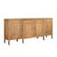 Buffet traditionnel en bois de manguier avec tablettes de rangement, naturel, L 80 po-934749464