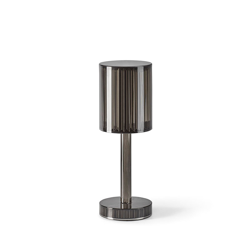 Lampe de table cylindrique en résine Gatsby, Fumée
