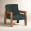 Waylon Top Grain Leather Accent Arm Chair-2004667026