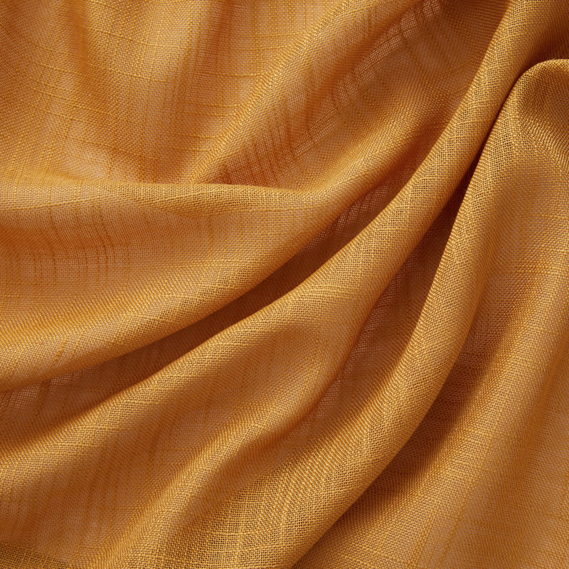 Aleksander Faux Linen Semi Sheer Grommet Curtain Pair, Gold, 54" W x 96" L