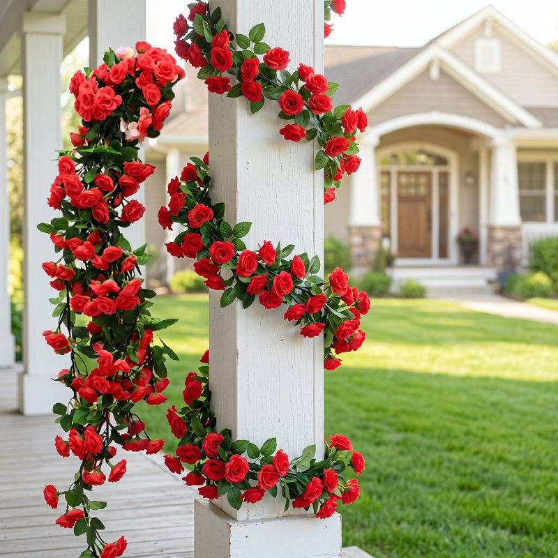 5 pièces de fleurs artificielles de 71 pouces de long en forme de vigne de bricolage pour la fête de mariage de la Saint-Valentin (ensemble de 5)