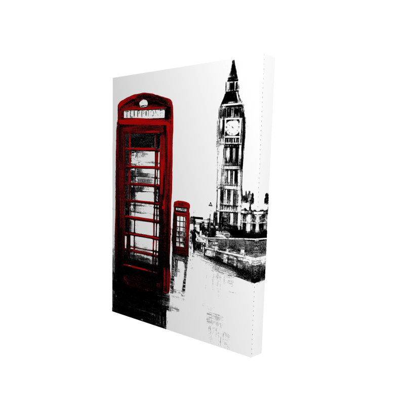 Cabine téléphonique et toile Big Ben | London Home Decor, H 36 po x l 24 po