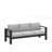 75" All-Weather Metal 3-Seat Patio Sofa Couch With Thick Light Gray Cushions & Black Frame-2146073732