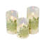 3Pcs Hydrangea Pattern LED Flameless Candles with Remote Control