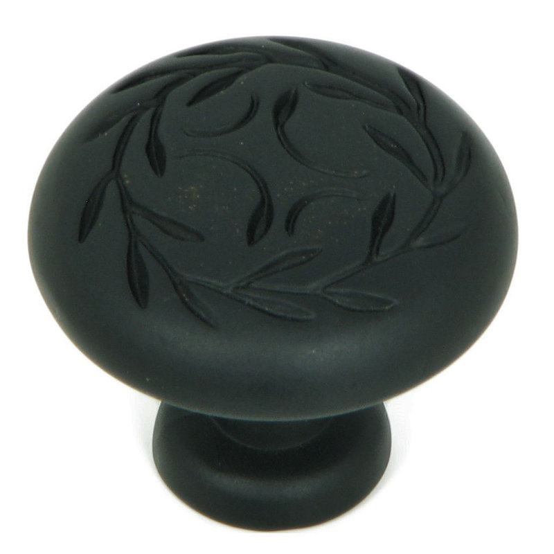 Leaf 1 1/4" Diameter Mushroom Knob Multipack, Matte Black