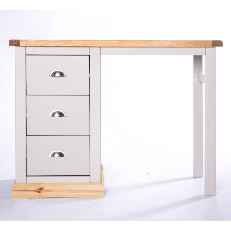 Beacsfield Dressing Table with Mirror, Grey/Grey/Chrome