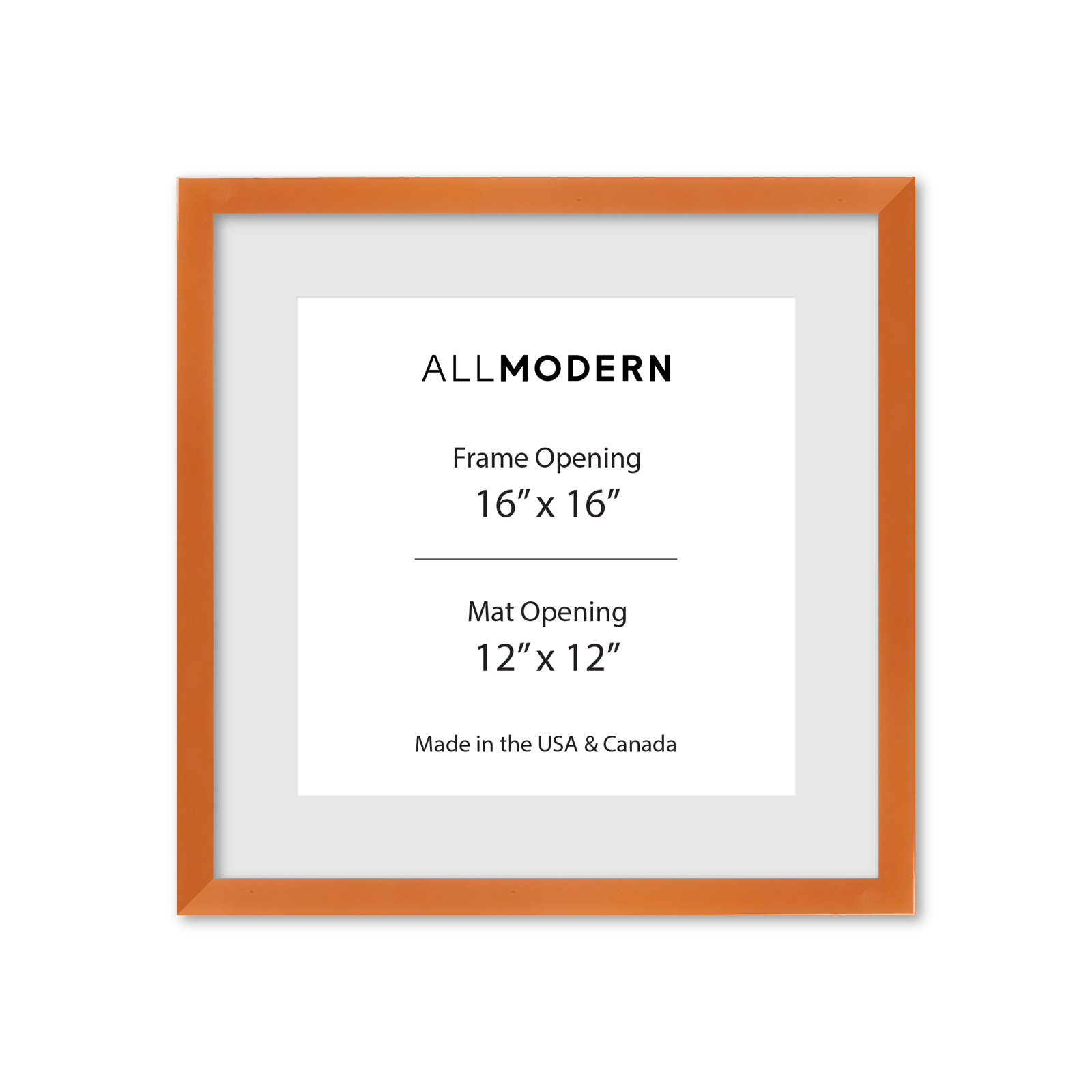 Benny Solid Wood Picture Frame, Brushed Gold, Included Mat, 17.75" x 17.75"