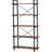 5-Tier Rustic Brown Industrial Metal Bookshelf Unit