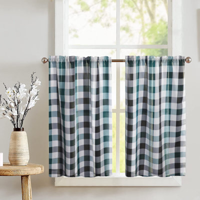Riland Checkered Tailored Cafe Curtain