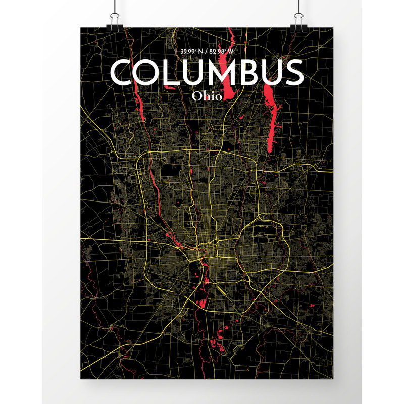 Columbus - impression d'art graphique, H 17 po x l 11 po