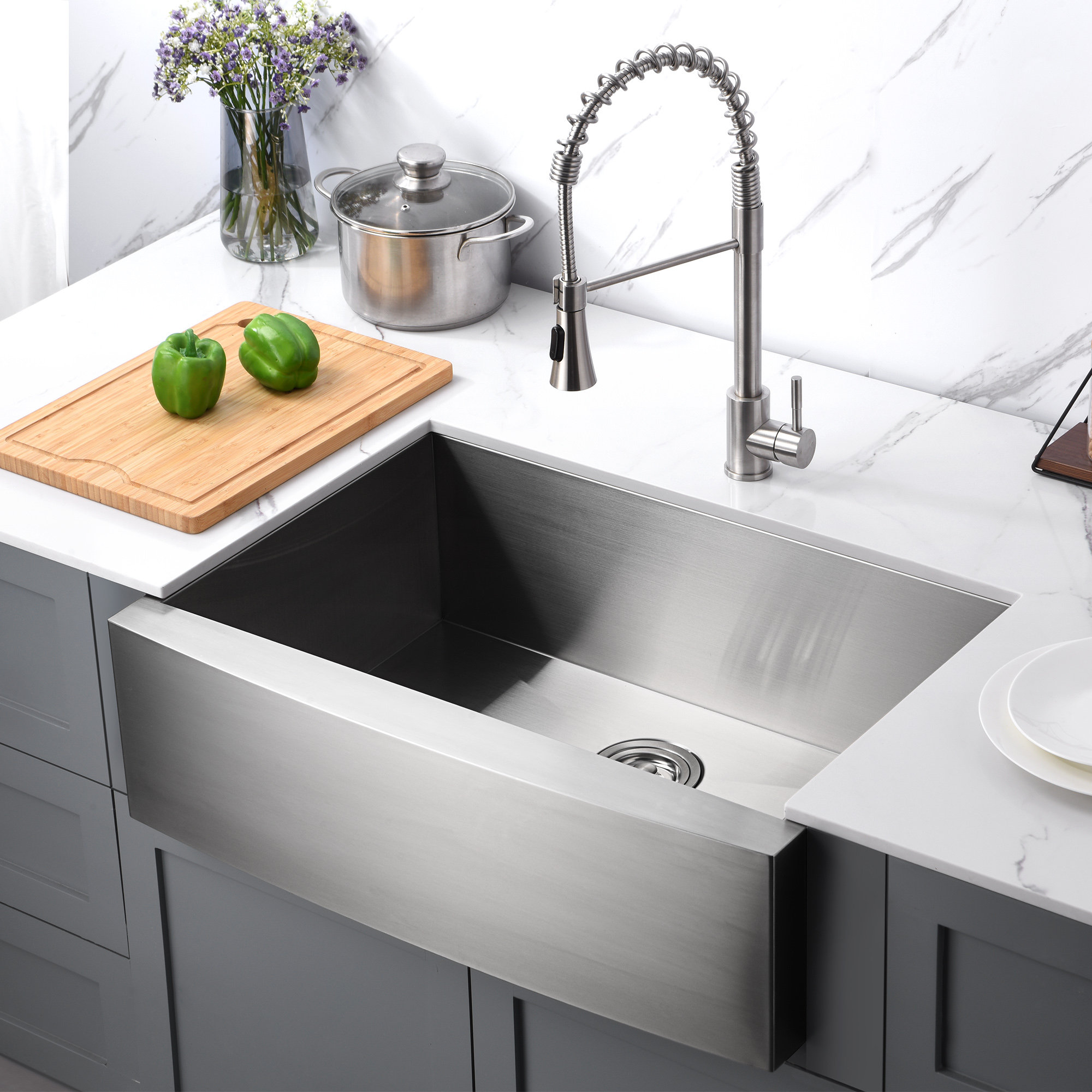 How to Install an Apron Sink in a Stock Cabinet