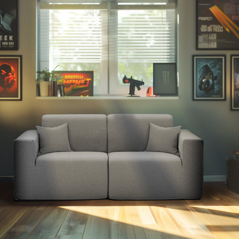 Canapé modulaire en mousse à 2 places Deko Living, Polyester gris