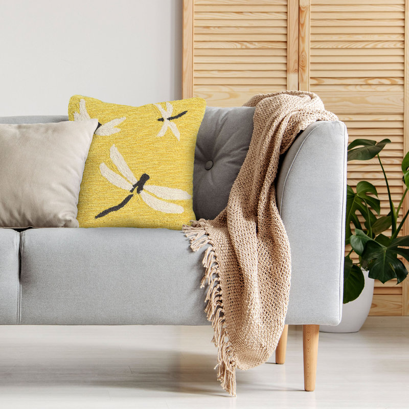 Housse et insert de coussin Dragonfly Square, Jaune
