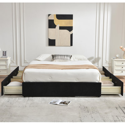 Schernik Upholstered  4 Drawers Storage Platform Bed