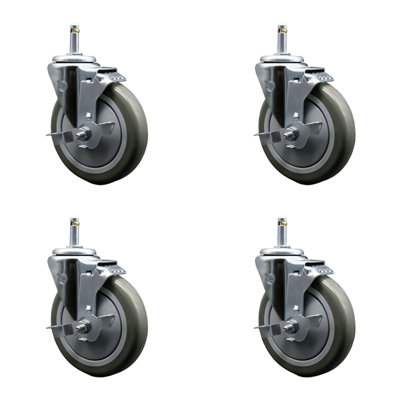 Poly Swivel Grip Ring Stem Caster