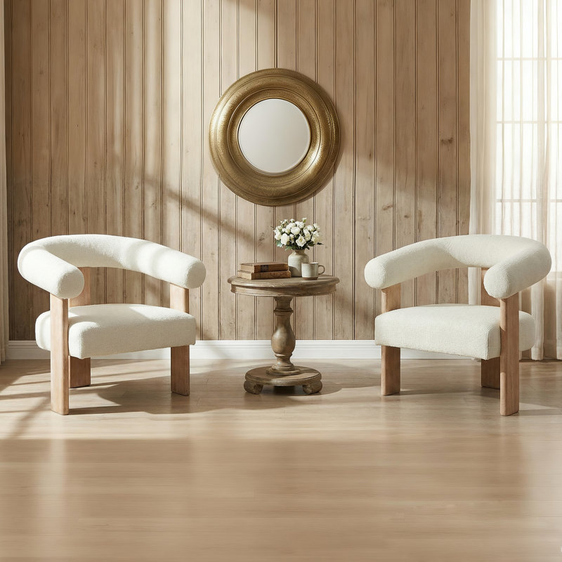 Chaise d'appoint Mamanbai, Chenille crème