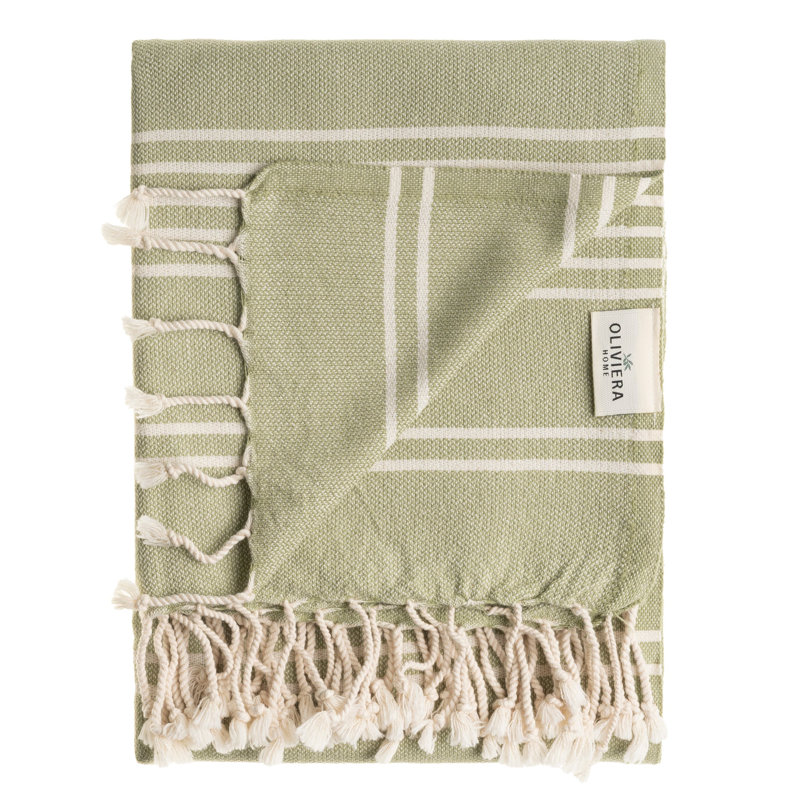 Ensemble de 4 serviettes en coton Essential, Vert sauge