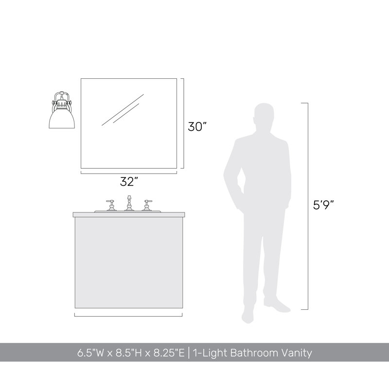 Brianni 1-Light Bath Vanity, Matte White, Rubbed Bronze