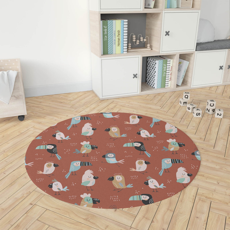 Tapis de jeu pour enfants Ol Birds, Rond 5 pi