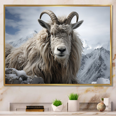Goat Mountain Guardian - Animals Canvas Wall Art
