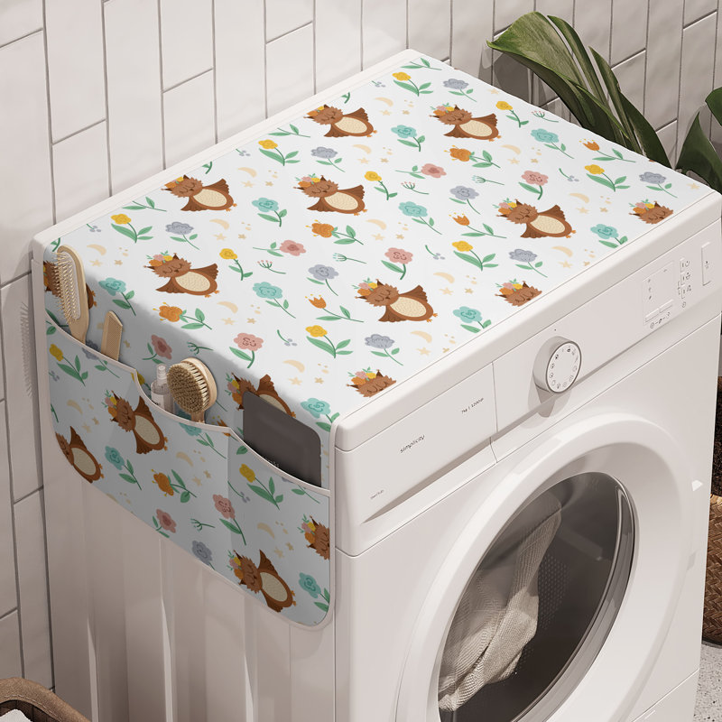 East Urban Home Forest Washing Machine Organizer Pack of 2 47" x 18.5" Pale Cinnamon White