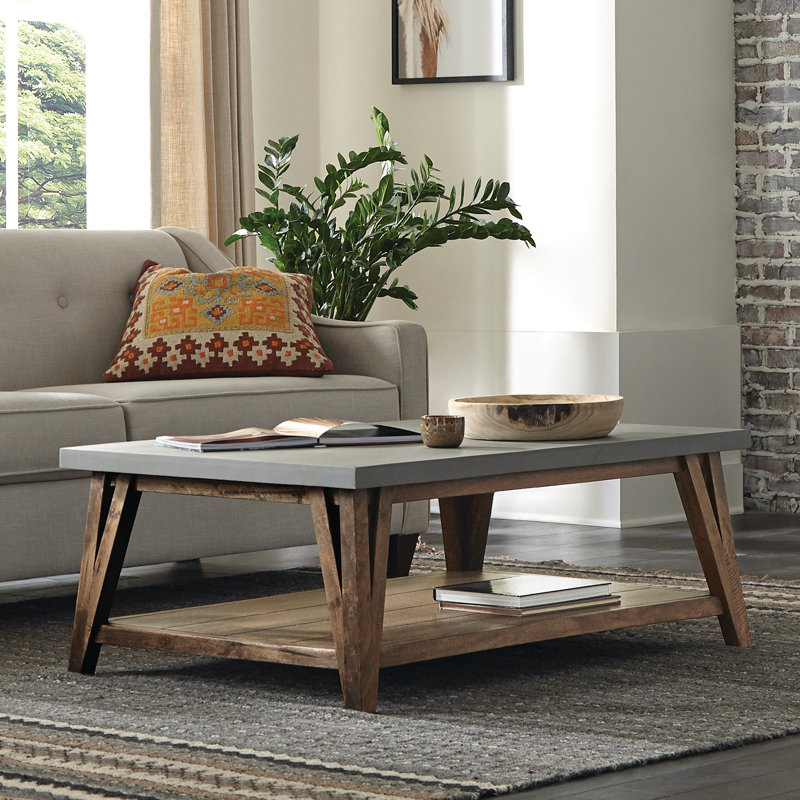 Brookside 48" Coffee Table with Shelf, 18" H x 48" L x 32" W