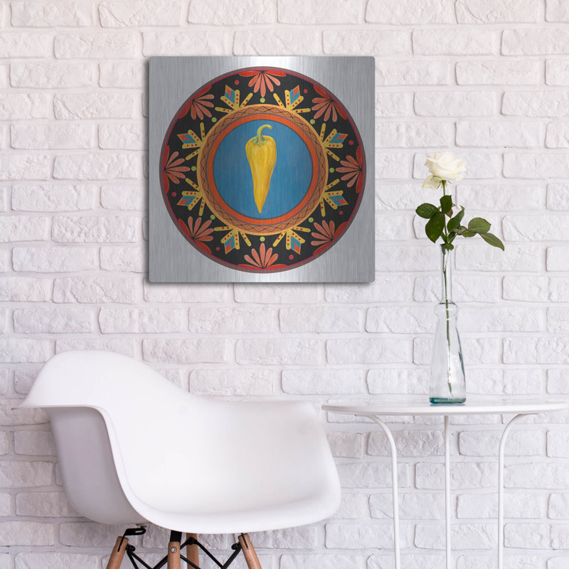 Winston Porter «Talavera Tex-mex 3» par Art Licensing Studio, art mural en métal, H 24 po x l 24 po