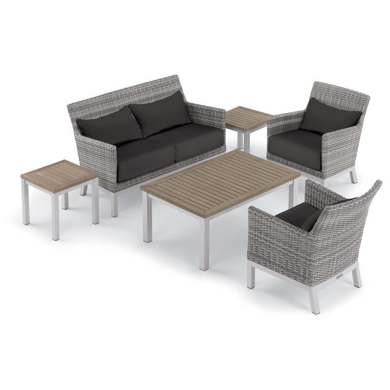 Argento and Travira Outdoor Conversation Set, Jet Black
