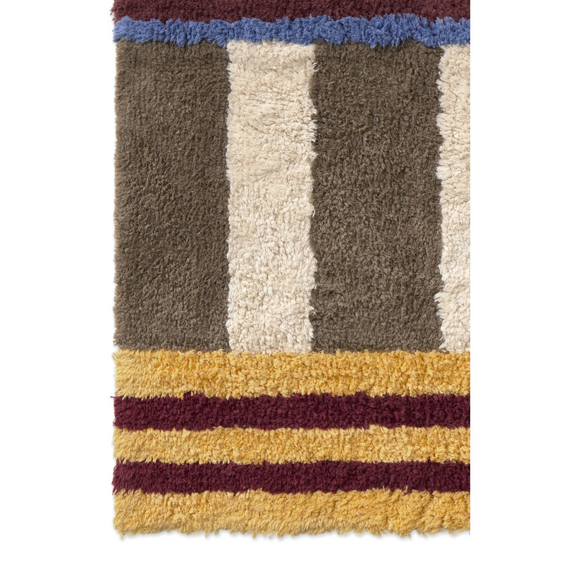 Tapis de bain lavable de couleur bleu indigo, Natural,Jean Blue,Brown,Burgundy Striped