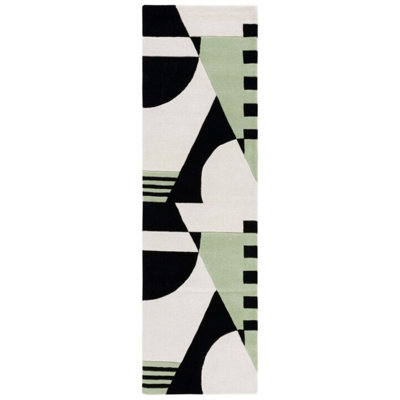 Hina Black Green Hand-Woven Rug