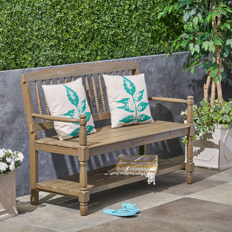 Banc de jardin en bois massif Maidstein, Gris