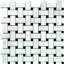 12 x 12 Bianco Carrara, Eastern Black Basketweave Marble Mosaic Tile