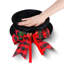 Décoration de Noël pour sapin de Noël en tissu, chapeau de Noël rétractable, décorations en forme d'étoile avec ruban